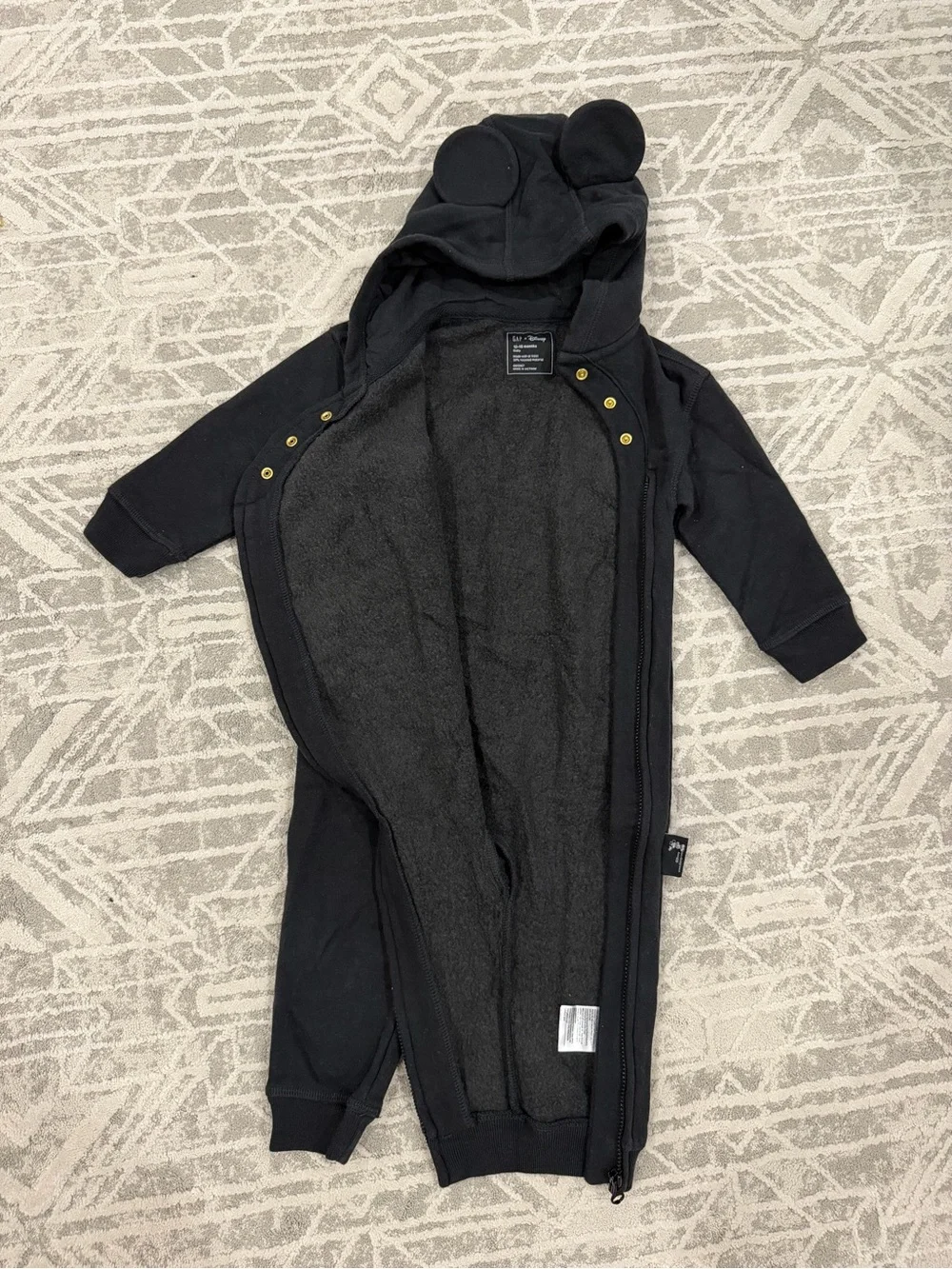 GAP Black Mickey Mouse Hooded One-Piece